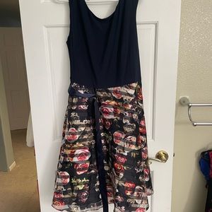 Navy Floral Dress